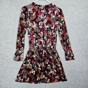 Ella Moss Girls Velvet Floral Long Sleeve Dress Size 14